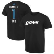 Wholesale Cheap Men's Detroit Lions Pro Line College Number 1 Dad T-Shirt Black