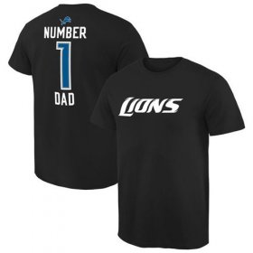 Wholesale Cheap Men\'s Detroit Lions Pro Line College Number 1 Dad T-Shirt Black
