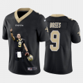 Wholesale Cheap Men's New Orleans Saints #9 Drew Brees Black Player Portrait Edition 2020 Vapor Untouchable Stitched NFL Nike Limited Jersey