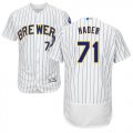 Wholesale Cheap Brewers #71 Josh Hader White Strip Flexbase Authentic Collection Stitched MLB Jersey