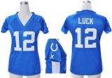 Wholesale Cheap Nike Colts #12 Andrew Luck Royal Blue Team Color Draft Him Name & Number Top Women's Stitched NFL Elite Jersey
