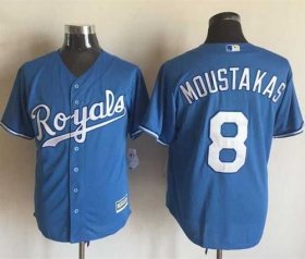 Wholesale Cheap Royals #8 Mike Moustakas Light Blue Alternate 1 New Cool Base Stitched MLB Jersey