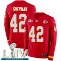 Wholesale Cheap Nike Chiefs #42 Anthony Sherman Red Super Bowl LIV 2020 Team Color Men's Stitched NFL Limited Therma Long Sleeve Jersey