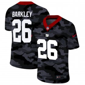 Cheap New York Giants #26 Saquon Barkley Men\'s Nike 2020 Black CAMO Vapor Untouchable Limited Stitched NFL Jersey