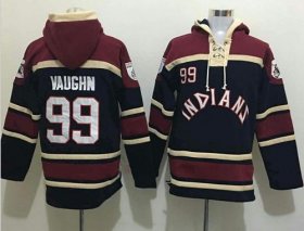 Wholesale Cheap Indians #99 Ricky Vaughn Black Sawyer Hooded Sweatshirt MLB Hoodie