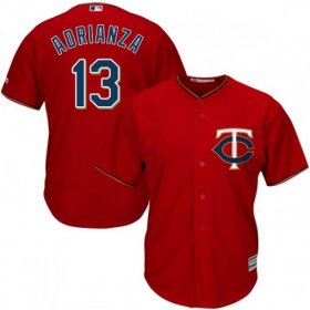 Wholesale Cheap Twins #13 Ehire Adrianza Red Cool Base Stitched Youth MLB Jersey