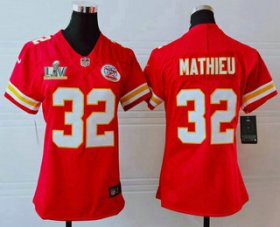 Wholesale Cheap Women\'s Kansas City Chiefs #32 Tyrann Mathieu Red 2021 Super Bowl LV Vapor Untouchable Stitched Nike Limited NFL Jersey