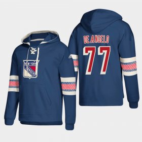 Wholesale Cheap New York Rangers #77 Anthony Deangelo Blue adidas Lace-Up Pullover Hoodie