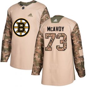 Wholesale Cheap Adidas Bruins #73 Charlie McAvoy Camo Authentic 2017 Veterans Day Stitched NHL Jersey