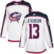 Wholesale Cheap Adidas Blue Jackets #13 Cam Atkinson White Road Authentic Stitched Youth NHL Jersey