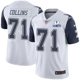 Wholesale Cheap Nike Cowboys #71 La\'el Collins White Men\'s Stitched With Established In 1960 Patch NFL Limited Rush Jersey