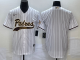 Wholesale Cheap Men's San Diego Padres Blank White Cool Base With Patch Stitched Baseball Jersey