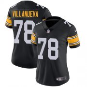 Wholesale Cheap Nike Steelers #78 Alejandro Villanueva Black Alternate Women's Stitched NFL Vapor Untouchable Limited Jersey
