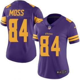 Wholesale Cheap Nike Vikings #84 Randy Moss Purple Women\'s Stitched NFL Limited Rush Jersey