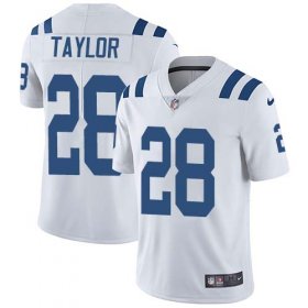 Wholesale Cheap Nike Colts #28 Jonathan Taylor White Men\'s Stitched NFL Vapor Untouchable Limited Jersey