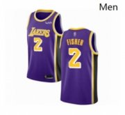 Wholesale Cheap Mens Los Angeles Lakers 2 Derek Fisher Authentic Purple Basketball Jerseys Icon Edition