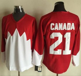 Wholesale Cheap Olympic CA. #21 Canada Red/White 1972 Commemorative CCM Stitched NHL Jersey