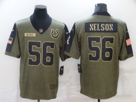 Wholesale Cheap Men\'s Indianapolis Colts #56 Quenton Nelson Nike Olive 2021 Salute To Service Limited Player Jersey