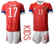 Wholesale Cheap Youth 2021 European Cup Russia red home 17 Soccer Jerseys