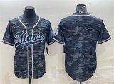 Wholesale Cheap Men's Tennessee Titans Blank Gray Camo With Patch Cool Base Stitched Baseball Jersey