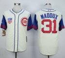 Wholesale Cheap Cubs #31 Greg Maddux Cream/Blue 1942 Turn Back The Clock Stitched MLB Jersey