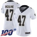 Wholesale Cheap Nike Saints #47 Alex Anzalone White Women's Stitched NFL 100th Season Vapor Limited Jersey