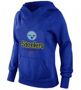 Wholesale Cheap Women\'s Pittsburgh Steelers Big & Tall Critical Victory Pullover Hoodie Blue