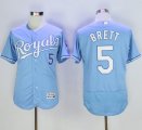 Wholesale Cheap Royals #5 George Brett Light Blue Flexbase Authentic Collection Stitched MLB Jersey