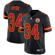Wholesale Cheap Nike Chiefs #34 Carlos Hyde Black Men's Stitched NFL Limited Rush Jersey