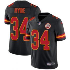 Wholesale Cheap Nike Chiefs #34 Carlos Hyde Black Men\'s Stitched NFL Limited Rush Jersey