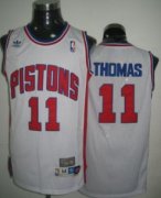 Wholesale Cheap Detroit Pistons #11 Isiah Thomas White Swingman Throwback Jersey