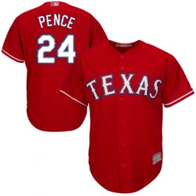 Wholesale Cheap Rangers #24 Hunter Pence Red Cool Base Stitched Youth MLB Jersey