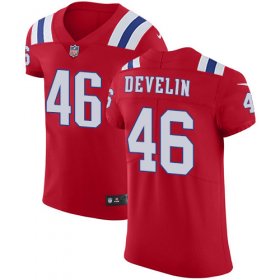 Wholesale Cheap Nike Patriots #46 James Develin Red Alternate Men\'s Stitched NFL Vapor Untouchable Elite Jersey