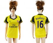 Wholesale Cheap Women's Arsenal #16 Ramsey Away Soccer Club Jersey