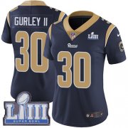 Wholesale Cheap Nike Rams #30 Todd Gurley II Navy Blue Team Color Super Bowl LIII Bound Women's Stitched NFL Vapor Untouchable Limited Jersey