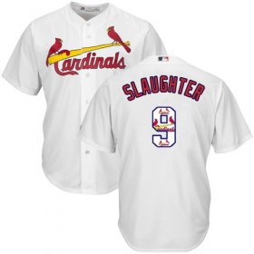 Wholesale Cheap Cardinals #9 Enos Slaughter White Team Logo Fashion Stitched MLB Jersey