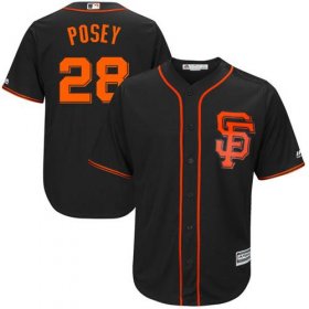 Wholesale Cheap Giants #28 Buster Posey Black Alternate New Cool Base Stitched MLB Jersey