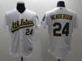 Wholesale Cheap Athletics #24 Rickey Henderson White Flexbase Authentic Collection Stitched MLB Jersey