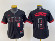 Wholesale Cheap Youth Cincinnati Reds #8 Joe Morgan Number Black 2023 City Connect Cool Base Stitched Jersey