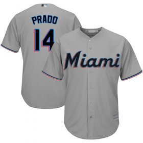 Wholesale Cheap Marlins #14 Martin Prado Grey Cool Base Stitched Youth MLB Jersey