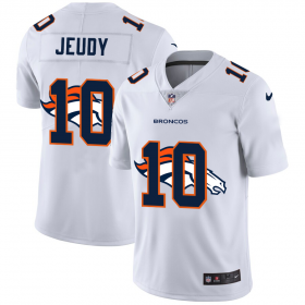 Wholesale Cheap Denver Broncos #10 Jerry Jeudy White Men\'s Nike Team Logo Dual Overlap Limited NFL Jersey