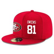 Wholesale Cheap San Francisco 49ers #81 Terrell Owens Snapback Cap NFL Player Red with White Number Stitched Hat