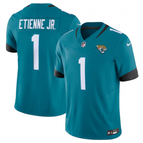 Wholesale Cheap Men\'s Jacksonville Jaguars #1 Travis Etienne Jr. Teal Vapor Untouchable Limited Stitched Jersey
