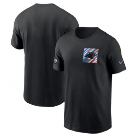 Wholesale Cheap Men\'s Carolina Panthers Black 2023 Crucial Catch Sideline Tri-Blend T-Shirt