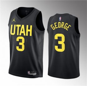 Wholesale Cheap Men\'s Utah Jazz #3 Keyonte George Black 2023 Draft Statement Edition Stitched Basketball Jersey