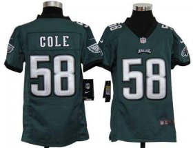 Wholesale Cheap Nike Eagles #58 Trent Cole Midnight Green Team Color Youth Stitched NFL Elite Jersey