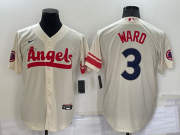 Wholesale Cheap Men's Los Angeles Angels #3 Taylor Ward Cream 2022 City Connect Cool Base Stitched Jersey