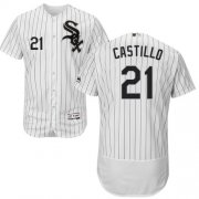 Wholesale Cheap White Sox #21 Welington Castillo White(Black Strip) Flexbase Authentic Collection Stitched MLB Jersey