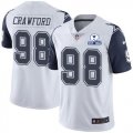 Wholesale Cheap Nike Cowboys #98 Tyrone Crawford White Men's Stitched With Established In 1960 Patch NFL Limited Rush Jersey