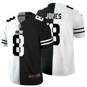 Cheap New York Giants #8 Daniel Jones Men\'s Black V White Peace Split Nike Vapor Untouchable Limited NFL Jersey